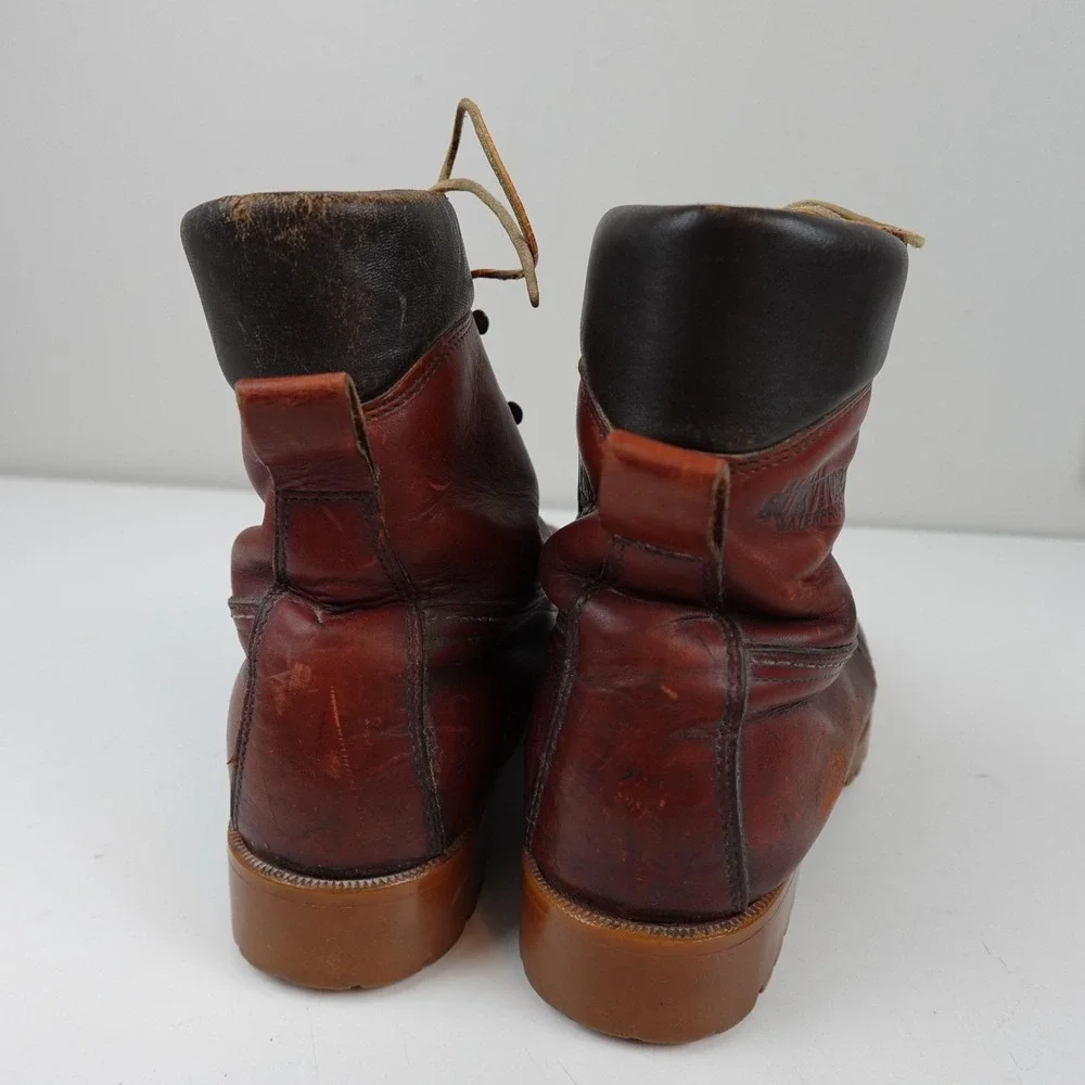 Vintage Herman Survivors Boots Mens Size 6 Brown Leather Waterproof Vibram